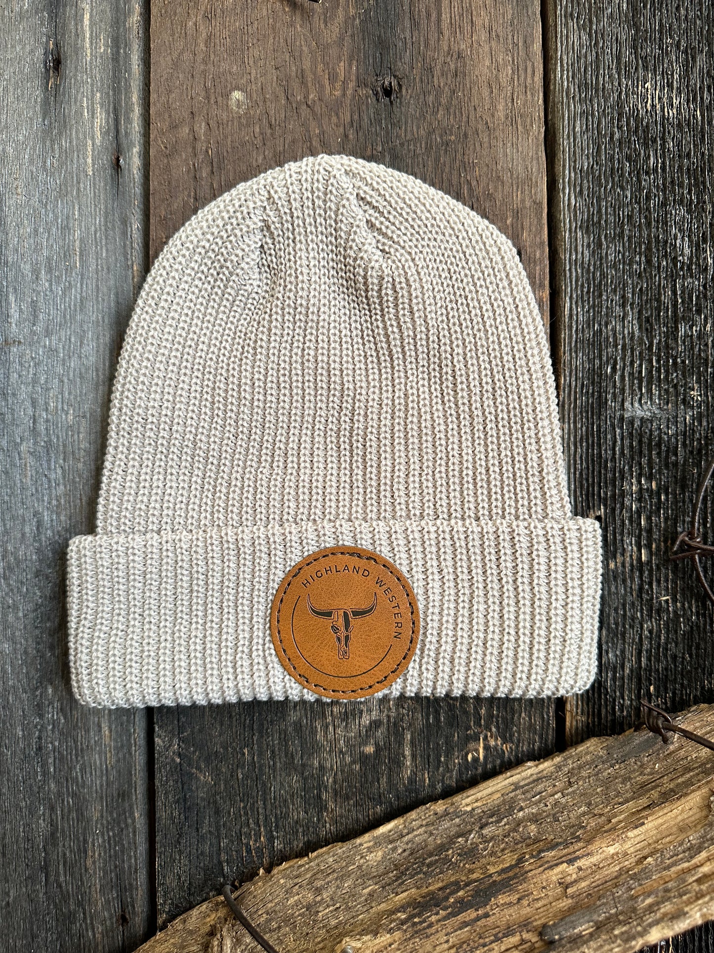 Tuque Beige Signature Cuire
