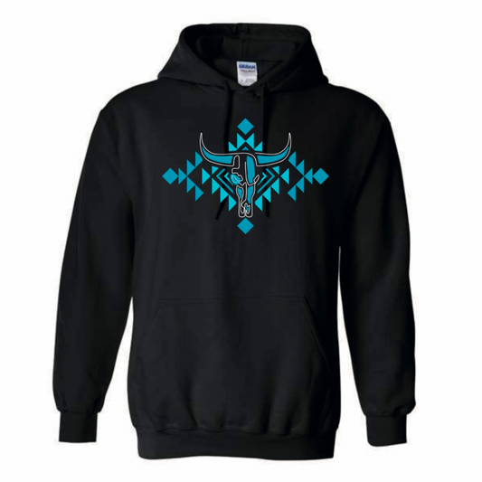 Coton Noir Logo Graphique Turquoise